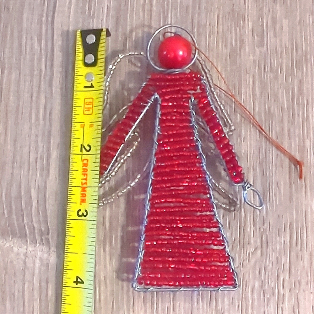 Angel Artisan Christmas Glass Beaded Ornament - Picture 7 of 7